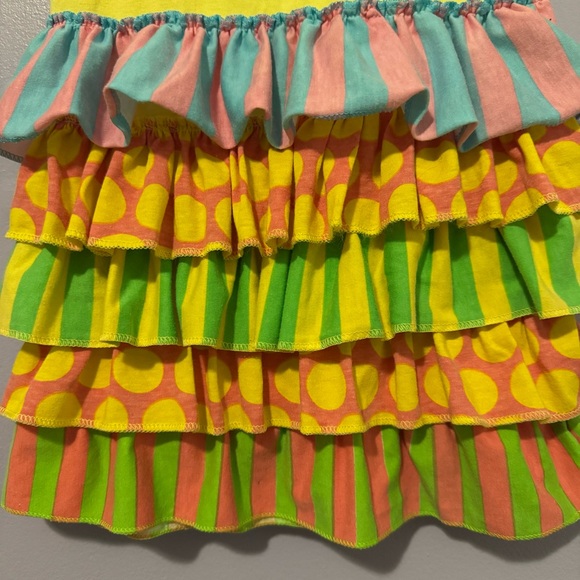 Colorful Ruffled Kids Dress - Picture 2 of 4